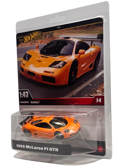 2024 Hot Wheels Premium 1:43 Real Riders 1995 McLaren F1 Gtr, Orange, HWT15