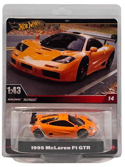 2024 Hot Wheels Premium 1:43 Real Riders 1995 McLaren F1 Gtr, Orange, HWT15