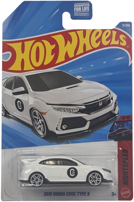 Hot Wheels 2018 Honda Civic Type R [White] Night Speed 3/10, 11/250