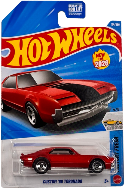 Hot Wheels Custom '66 Toronado [Red] Factory Fresh 4/5, 114/250
