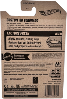 Hot Wheels Custom '66 Toronado [Red] Factory Fresh 4/5, 114/250
