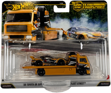 Hot Wheels Team Transport #86 '20 Toyota GR Supra & Fleet Street, Real Riders, Metal/Metal, 1:64 Scale
