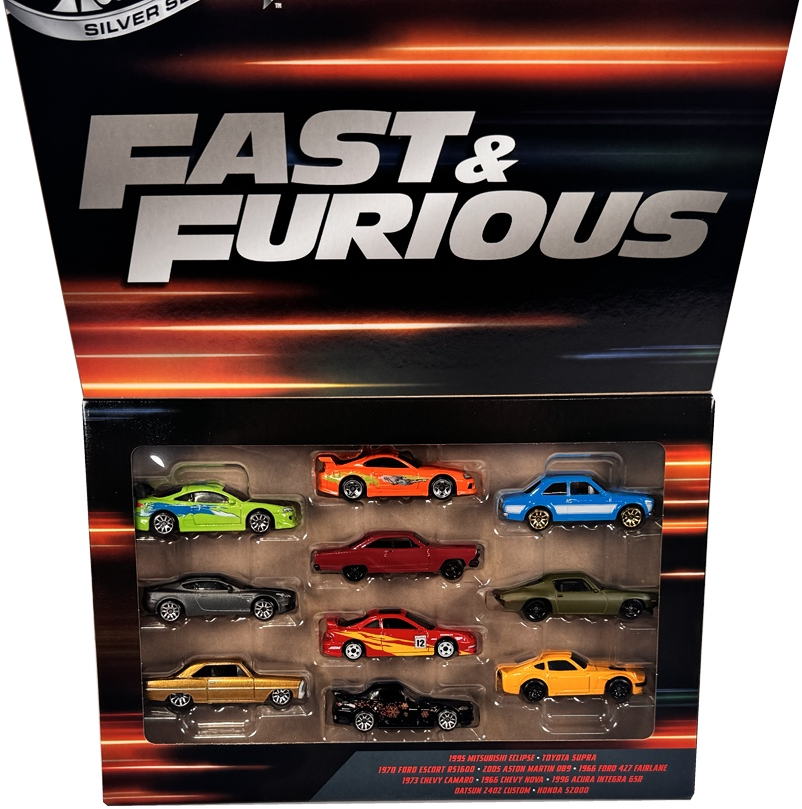 Hot Wheels Silver Series Fast & Furious Pack of 10 (2025), JCT92