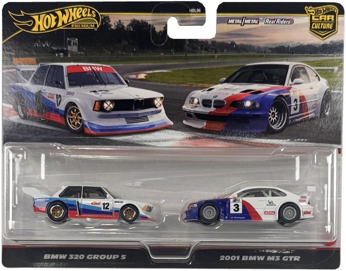 Hot Wheels Premium Car Culture 2-Pack BMW 320 Group 5 & 2001 BMW M3 GTR, JBK99