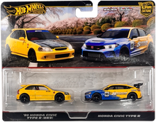 Hot Wheels Premium Car Culture 2 Pack '99 Honda Civic Type R EK9 & Spoon FL5, JBL00
