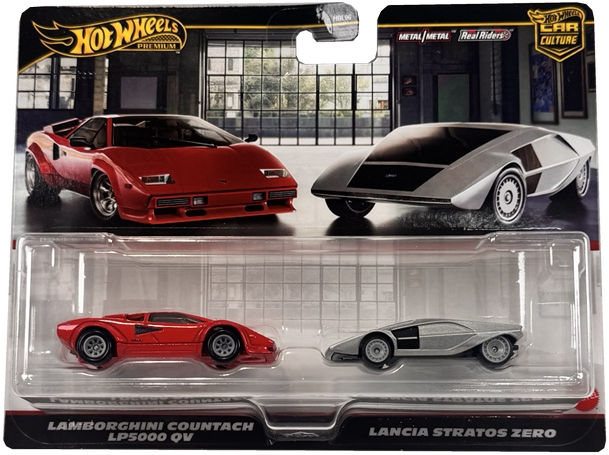 Hot Wheels Premium Car Culture 2 Pack 1:64 Scale Vehicles Unique Couples Real Riders Tires Metal/Metal Chassis Collectors Toy JBL02