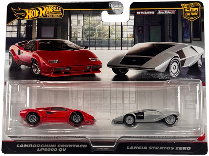 Hot Wheels Premium Car Culture 2 Pack 1:64 Scale Vehicles Unique Couples Real Riders Tires Metal/Metal Chassis Collectors Toy JBL02