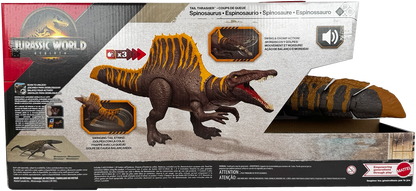 Jurassic World Rebirth Tail Thrasher Spinosaurus Dinosaur Action Figure with 2 Attack Moves, JGB57