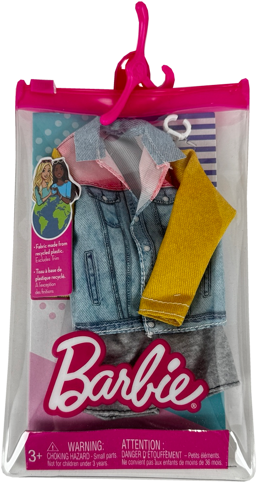 Barbie Fashions Pack: Ken Doll Clothes, Denim Jacket, Shorts, Watch, 3 & Up