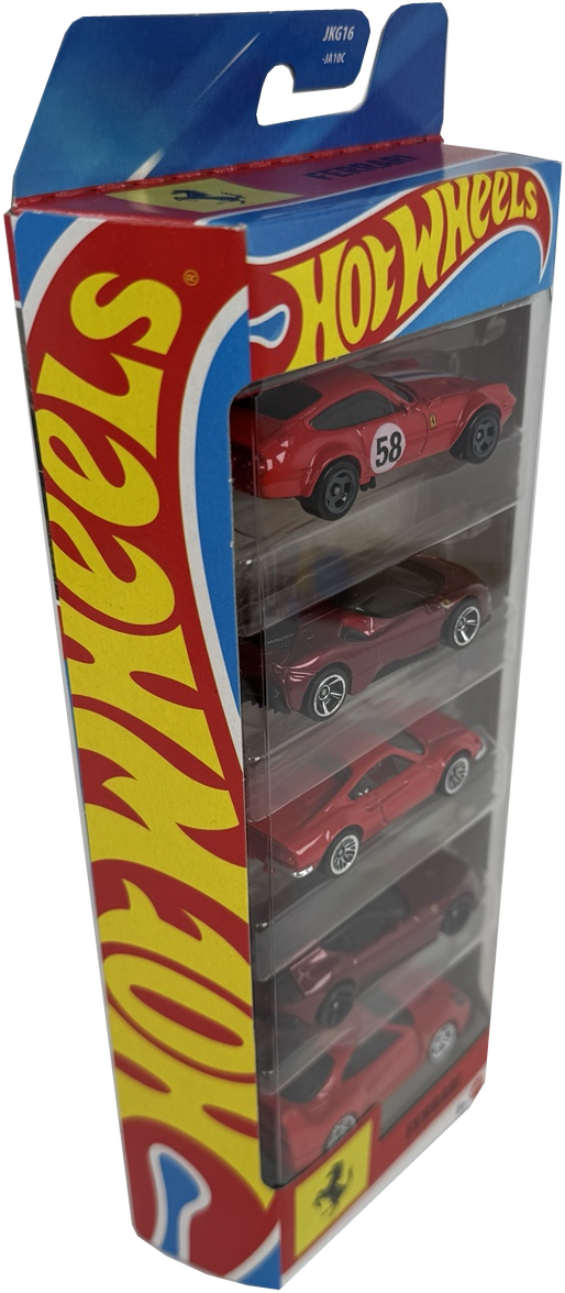 Hot Wheels 5-Pack of Ferrari 1:64 Scale Cars, JLN12