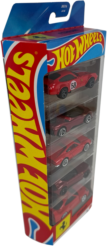 Hot Wheels 5-Pack of Ferrari 1:64 Scale Cars, JLN12