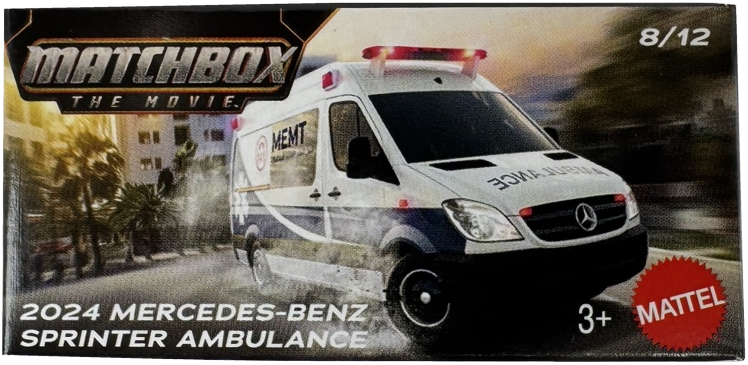 Matchbox The Movie 2024 Mercedes-Benz Sprinter Ambulance 8/12 Power Grab