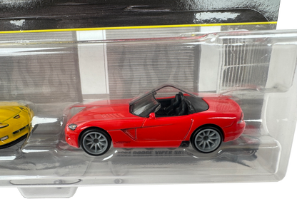 Hot Wheels Premium Car Culture 2-Pack 2003 Dodge Viper SRT-10 & 2012 Corvette Z06, JHW54