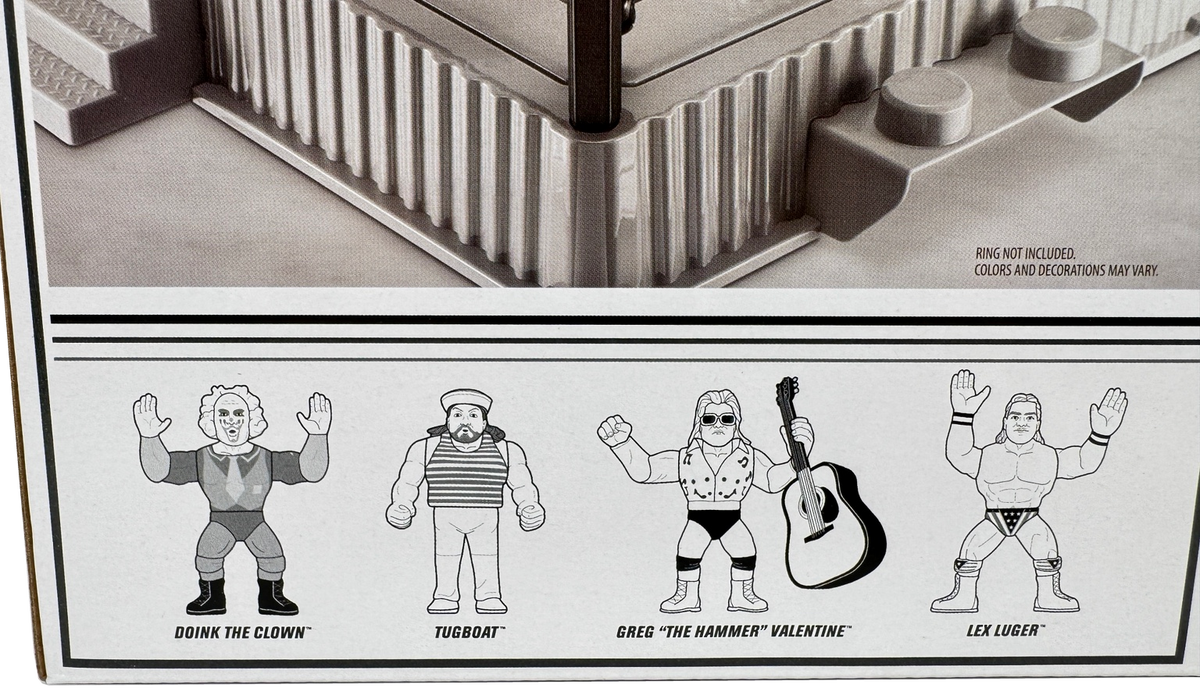 WWE Retro Action Figure 4-Pack Bundle: Lex Luger, Greg "The Hammer" Valentine, Doink the Clown, and Tugboat, HMC57