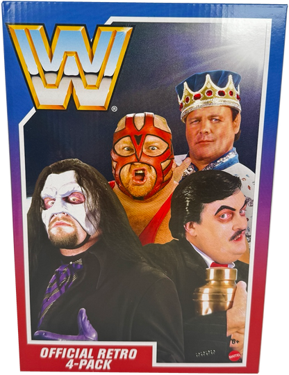 WWE Retro Action Figures 4-Pack Bundle: Undertaker, Paul Bearer, Vader, and Jerry “The King” Lawler™, HMC58