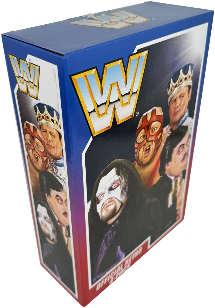 WWE Retro Action Figures 4-Pack Bundle: Undertaker, Paul Bearer, Vader, and Jerry “The King” Lawler™, HMC58
