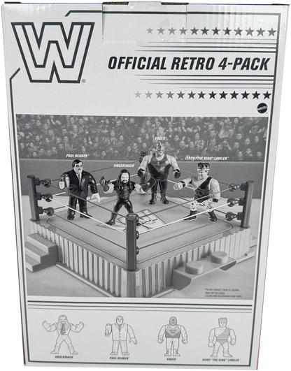 WWE Retro Action Figures 4-Pack Bundle: Undertaker, Paul Bearer, Vader, and Jerry “The King” Lawler™, HMC58