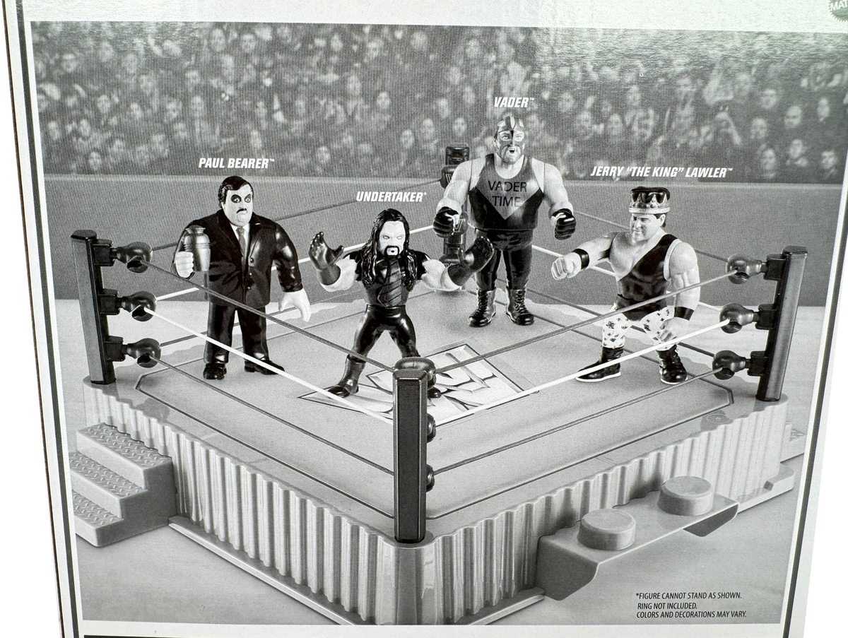 WWE Retro Action Figures 4-Pack Bundle: Undertaker, Paul Bearer, Vader, and Jerry “The King” Lawler™, HMC58