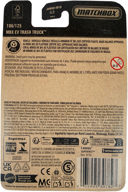 2026 Matchbox MBX EV Trash Truck, 106/125, JHM49