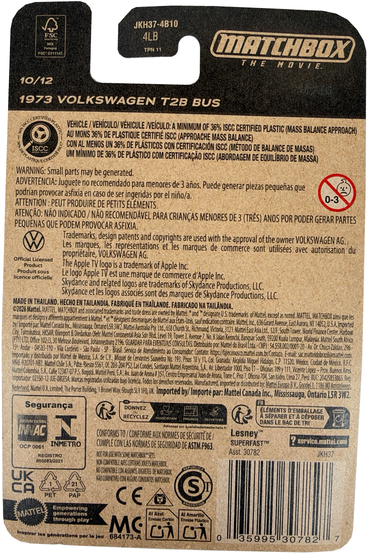 2026 Matchbox The Movie 1973 Volkswagen T28 Bus [Orange], 10/12, JKH37