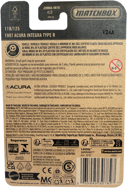 2006 Matchbox 1997 Acura Integra Type R [Blue], 118/125, JHM84