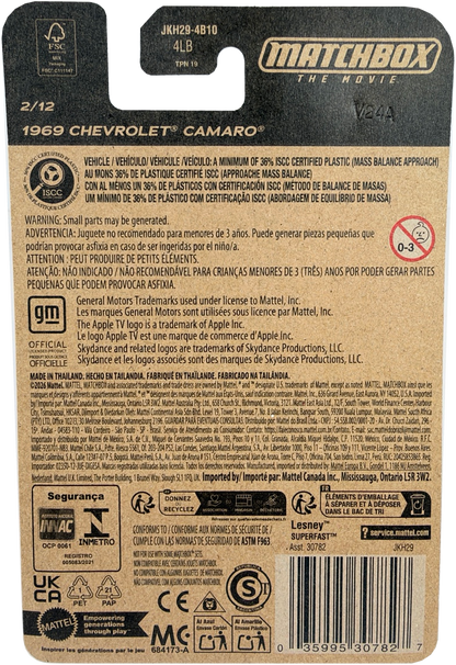 2026 Matchbox The Movie 1969 Chevrolet Camaro [Blue], 2/12, JKH29