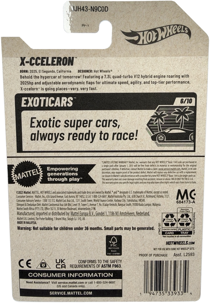 2026 Hot Wheels X-cceleron, Exotics 6/10, 75/260, JJH43