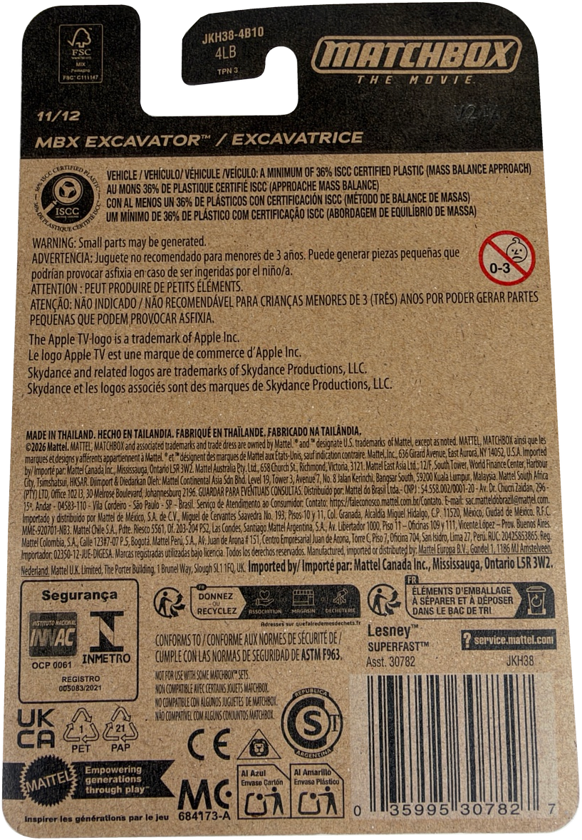 2026 Matchbox The Movie BMX Excavator [Yellow], 11/12, JKH38