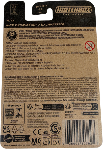 2026 Matchbox The Movie BMX Excavator [Yellow], 11/12, JKH38
