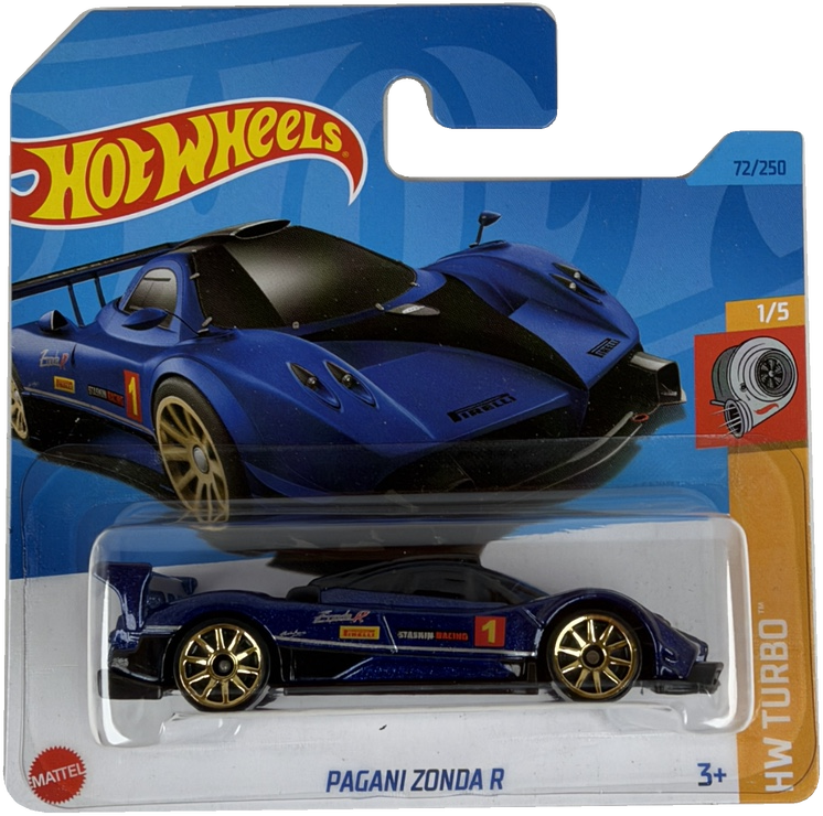 Hot Wheels Pagani Zonda R [Blue], HW Turbo 1/5, 72/250, HKK83 - Short Card