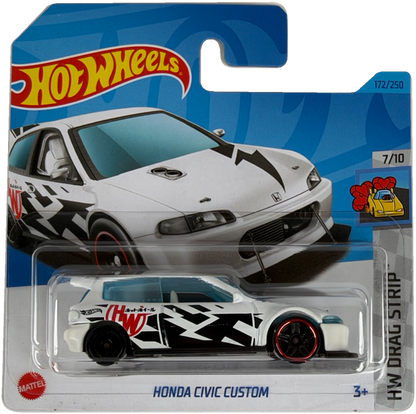 Hot Wheels Honda Civic Custom [White], HW Drag Strip 7/10, 172/250, HKH33 - Short Card