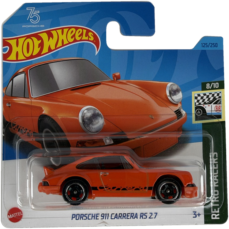Hot Wheels Porsche 911 Carrera RS 2.7 [Red], Retro Racers 8/10, 125/250, HKJ82 - Short Card