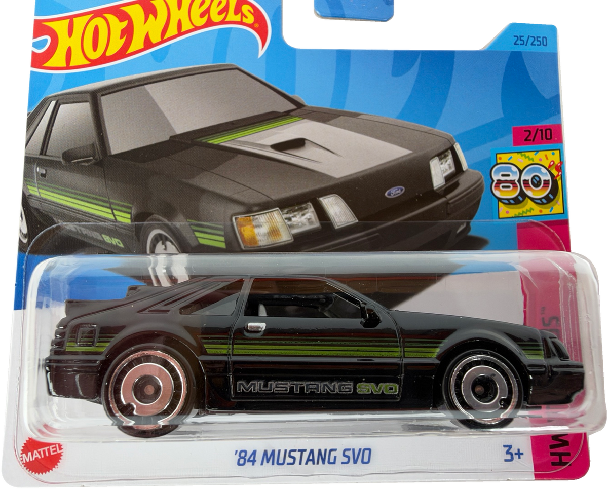 Hot Wheels '84 Mustang SVO [Black], HW: The 80s 2/10, 25/250, HKJ60 - Short Card (Copy)