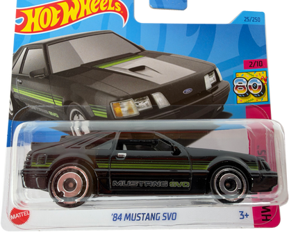 Hot Wheels '84 Mustang SVO [Black], HW: The 80s 2/10, 25/250, HKJ60 - Short Card (Copy)