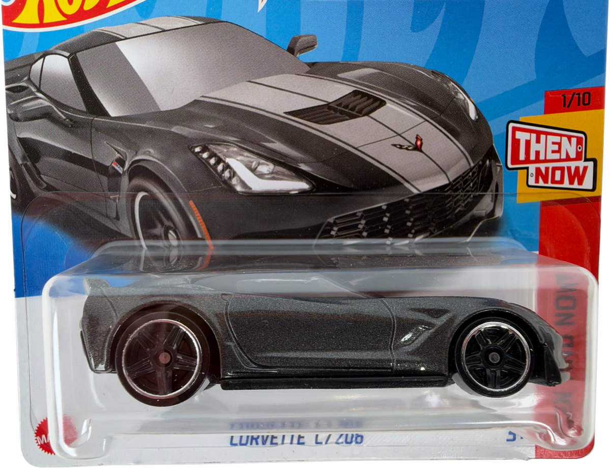 Hot Wheels Corvette C7 Z06 [Gray], Then And Now 1/10, 193/250, HKJ40- Short Card