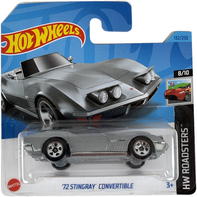 Hot Wheels '72 Stingray Convertible [Silver], HW Roadsters 8/10, 132/250, HKK12 - Short Card