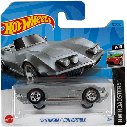 Hot Wheels '72 Stingray Convertible [Silver], HW Roadsters 8/10, 132/250, HKK12 - Short Card