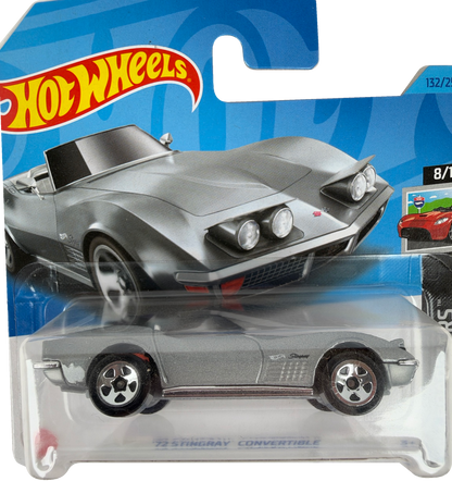 Hot Wheels '72 Stingray Convertible [Silver], HW Roadsters 8/10, 132/250, HKK12 - Short Card
