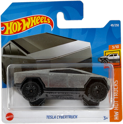 Hot Wheels Tesla Cybertruck [Silver], HW Hot Trucks 3/10, 49/250, HCV57 - Short Card