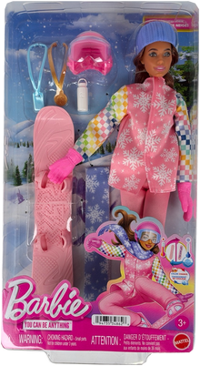 Barbie Careers Snowboarder Doll in Pink Jacket, JKF78 - Westside Toys
