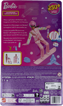 Barbie Careers Snowboarder Doll in Pink Jacket, JKF78 - Westside Toys
