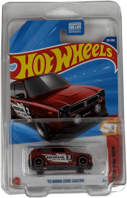 Hot Wheels '73 Honda Civic Custom Super Treasure Hunt, Then And Now 9/10, 231/250 - Westside Toys