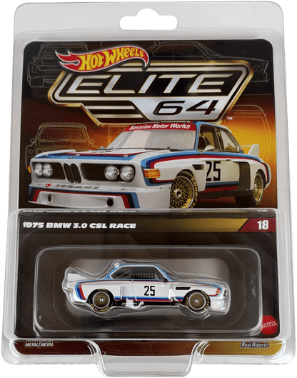 Hot Wheels Elite 64 1975 BMW 3.0 CSL Race, JCP42 - Westside Toys
