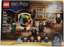 LEGO Harry Potter Hogwarts Castle Sorting Hat Ceremony building toy box, set number 76460, featuring minifigures of Harry Potter, Hermione Granger, Draco Malfoy, and Professor McGonigal, along with a sorting hat ceremony scene and 20 Years of Magic celebration badge.