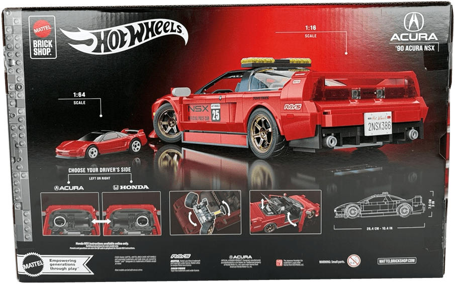 Mattel Brick Shop Hot Wheels ’90 Acura NSX Building Set, JFT17 - Westside Toys