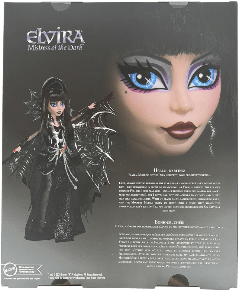 Monster High Skullector Elvira, Mistress of the Dark Doll, HYV99 - Westside Toys