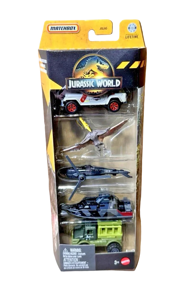 Matchbox Jurassic World 2026 E Case 5-Pack - Complete Set of 5 (JGL60-979E)